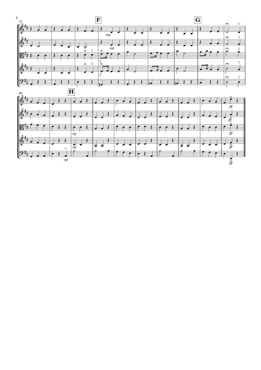 La Donna e Mobile (from Rigoletto) for String Quartet String Quartet scores gallery preview page 2