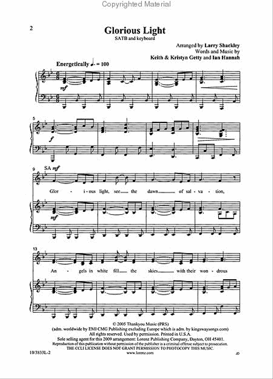 Glorious Light Glorious Light 4-Part scores gallery preview page 2