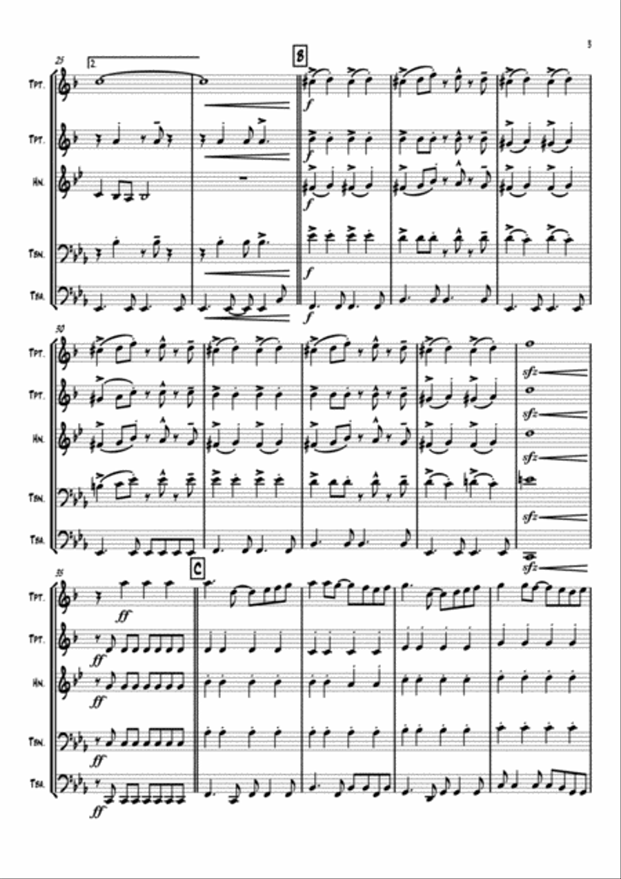 Can't Take My Eyes Off Of You Brass Ensemble scores gallery preview page 3