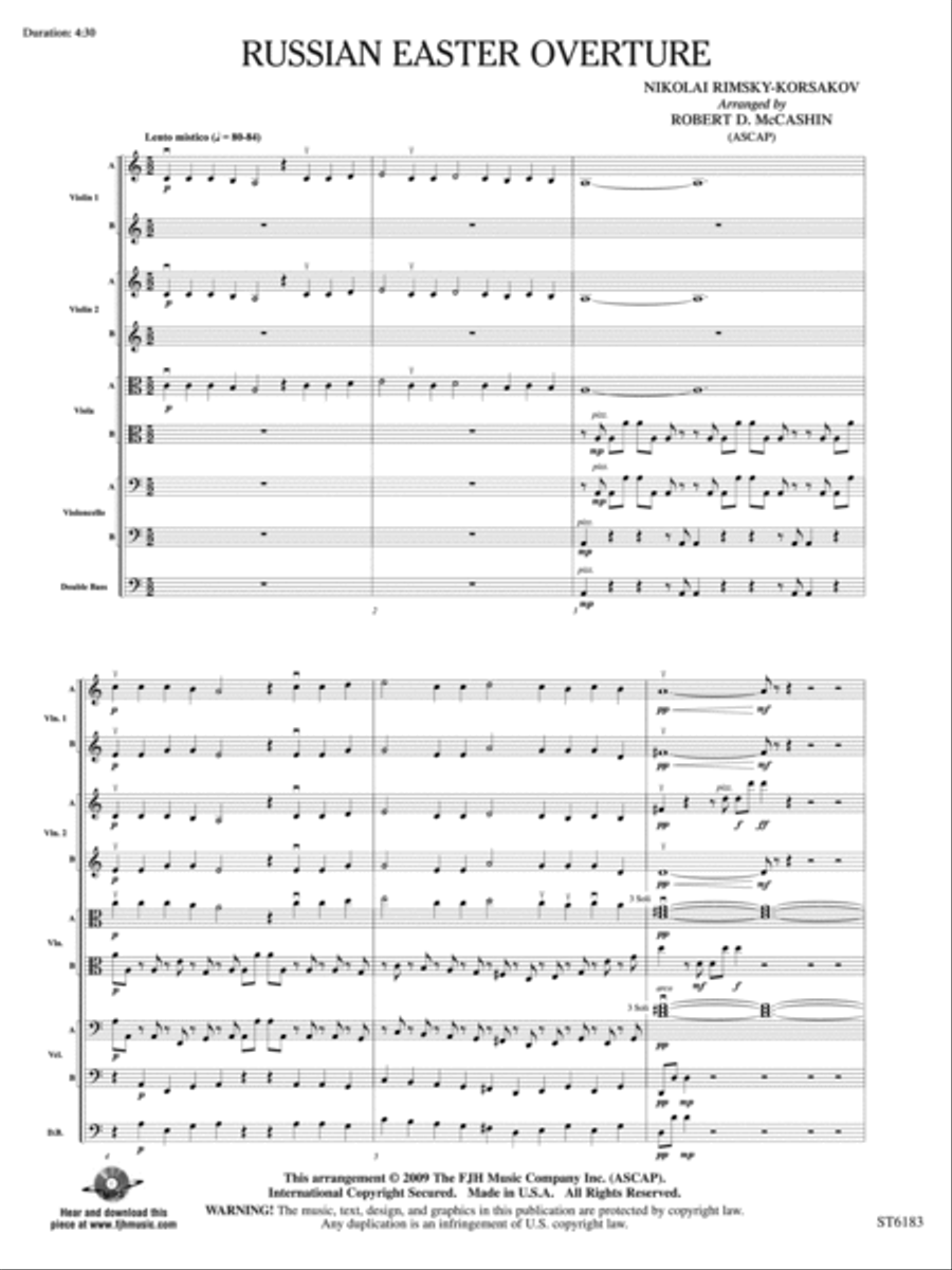 Russian Easter Overture: Score String Orchestra scores gallery preview page 3
