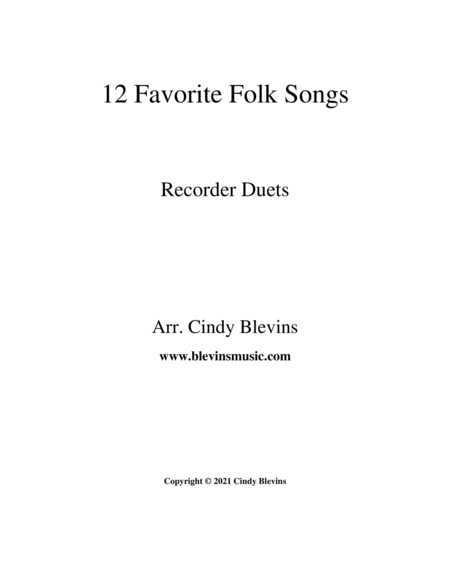 12 Favorite Folk Songs, Recorder Duets image number null