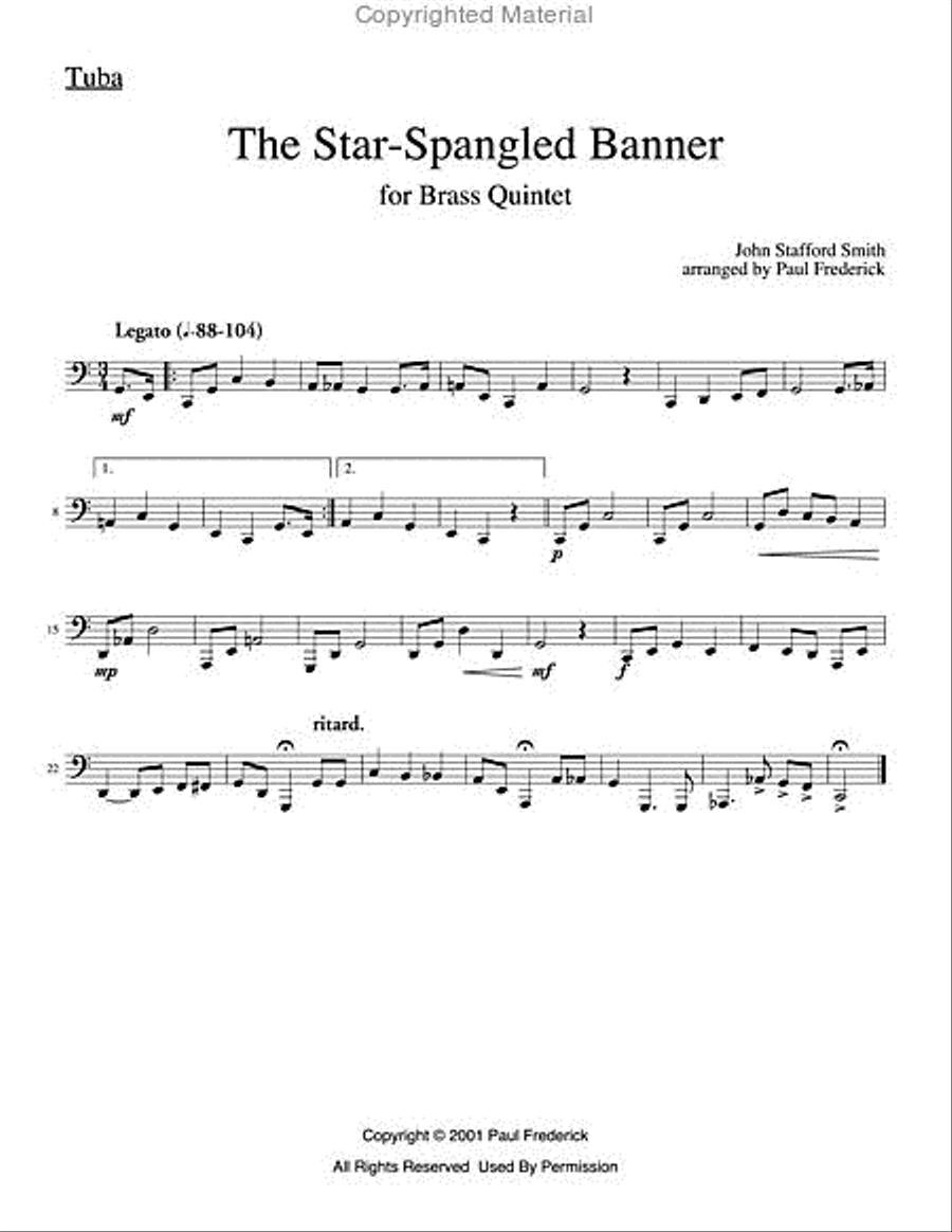 Star-Spangled Banner Brass Quintet scores gallery preview page 7