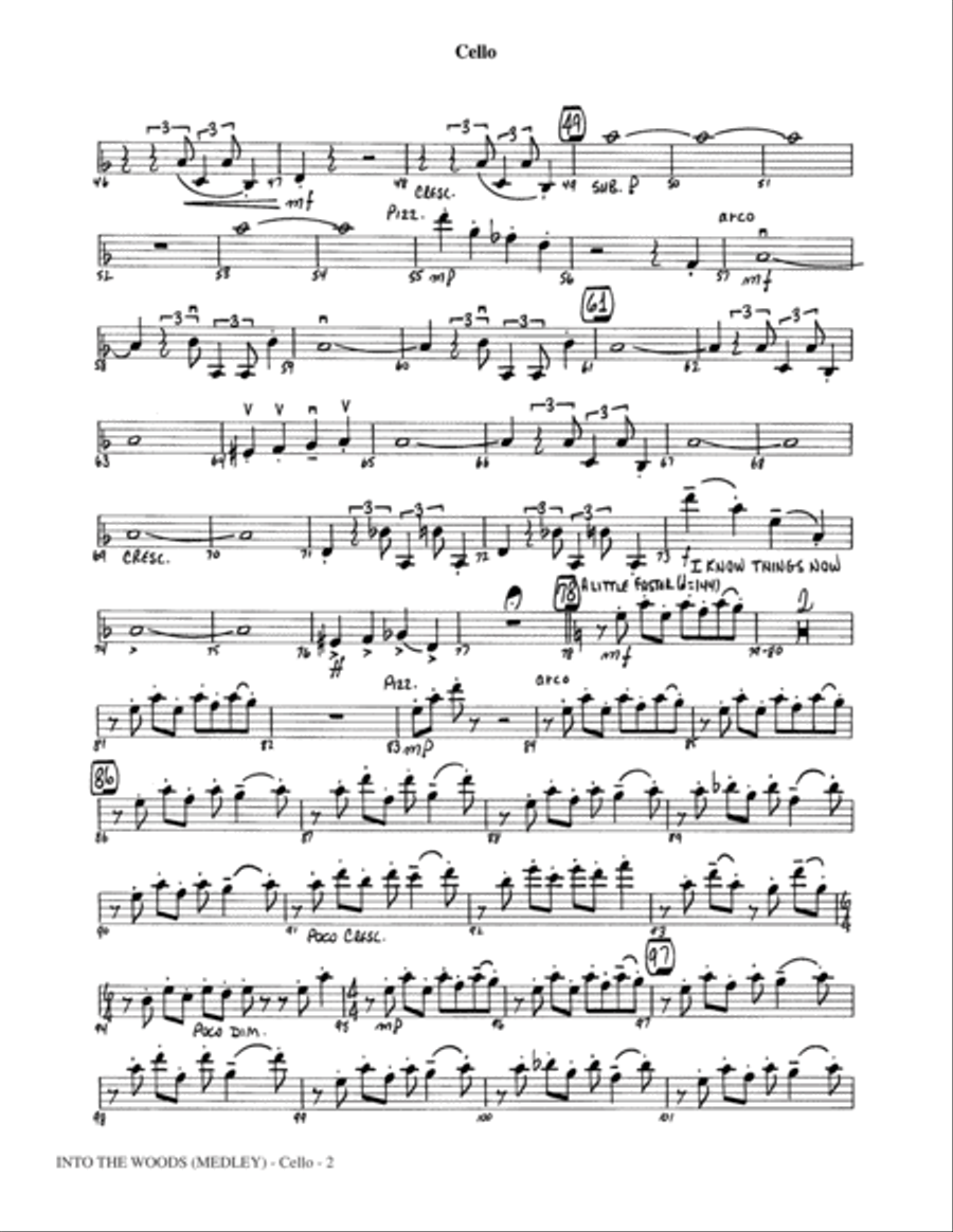 Into The Woods (Medley) - Cello Choir scores gallery preview page 2