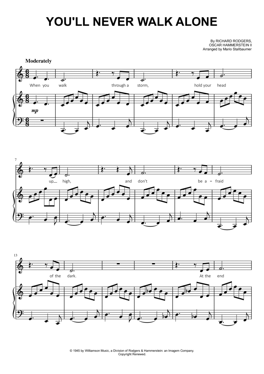You'll Never Walk Alone Voice scores gallery preview page 1