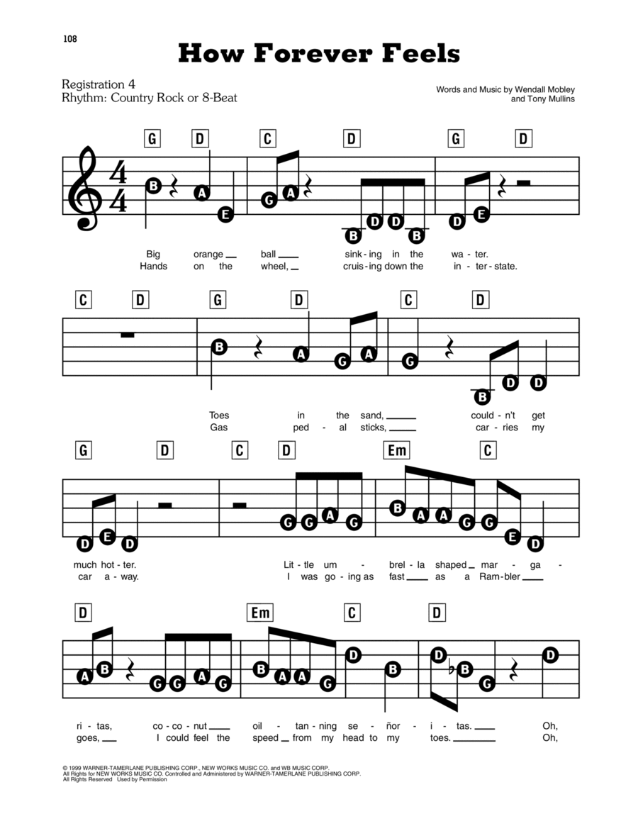 How Forever Feels How Forever Feels Electronic Keyboard scores gallery preview page 1