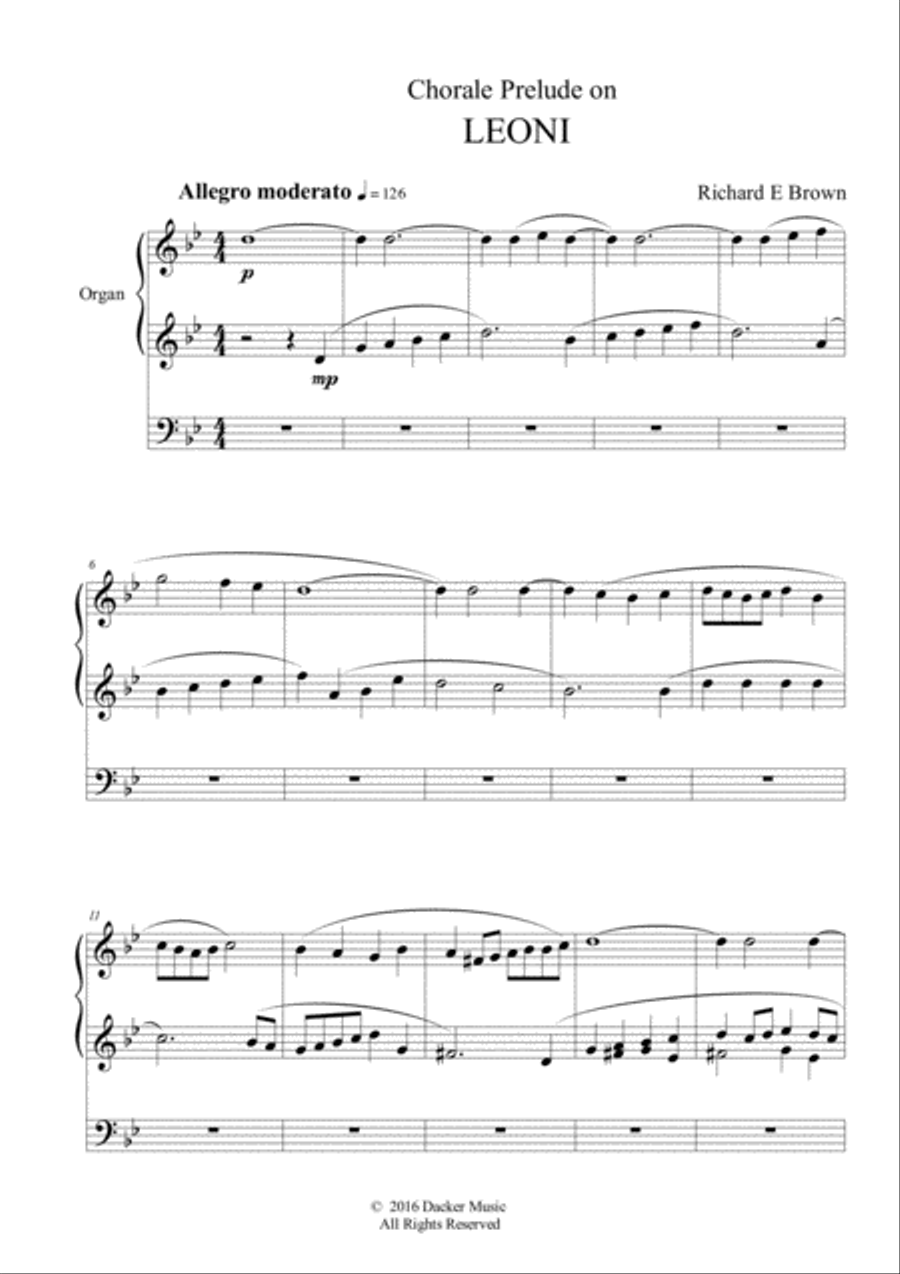 Chorale Prelude on Leoni Organ Solo scores gallery preview page 3