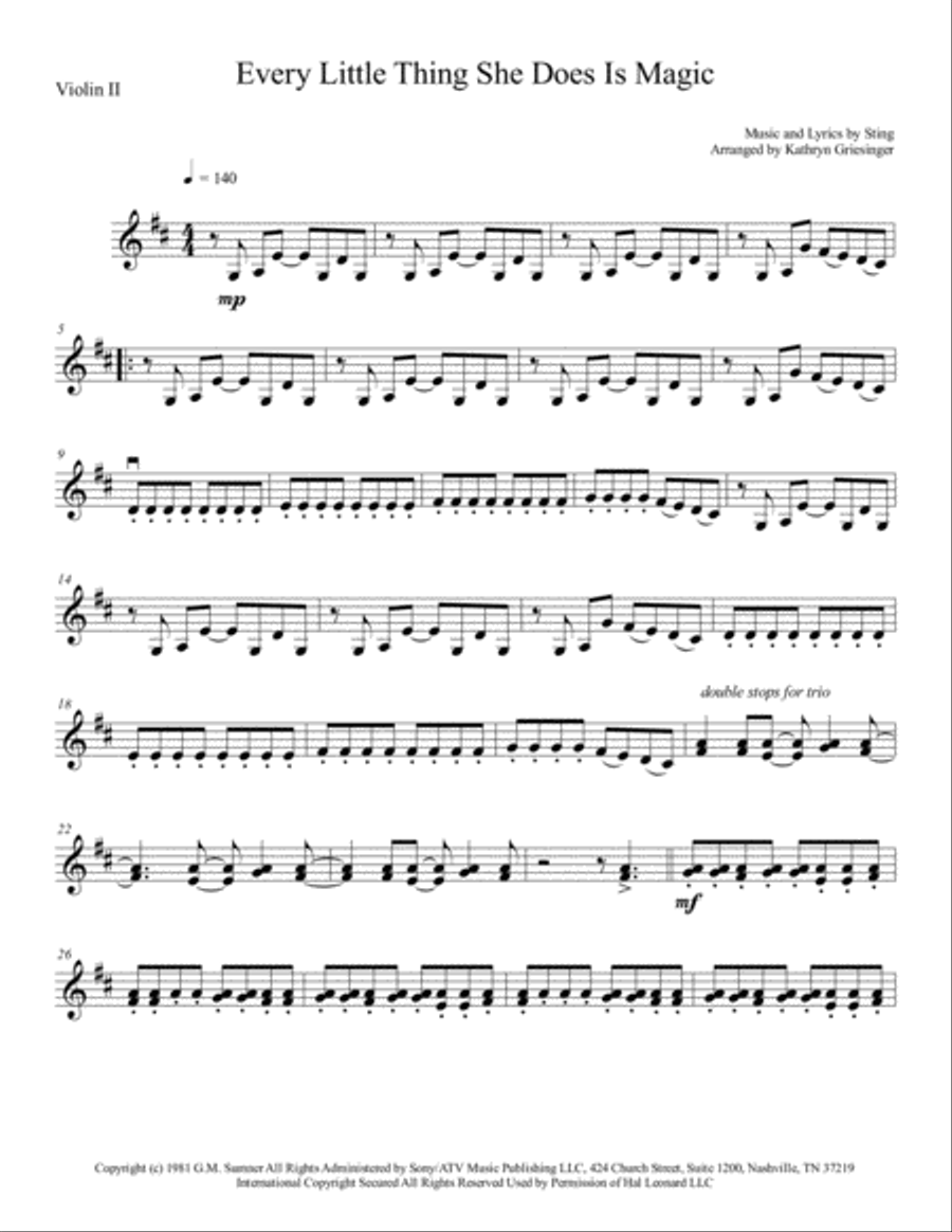 Every Little Thing She Does Is Magic String Quartet scores gallery preview page 3