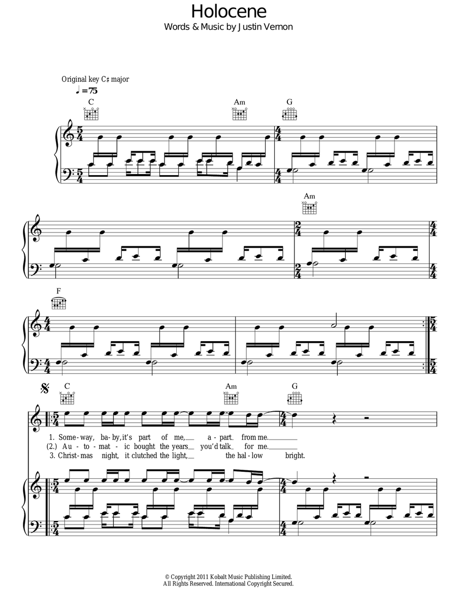Holocene Holocene Acoustic Guitar scores gallery preview page 1