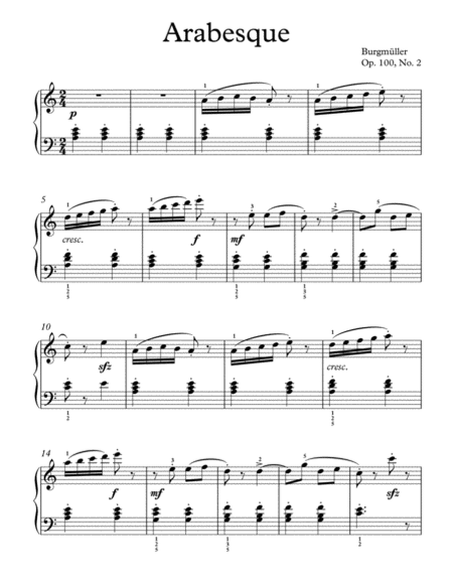 Burgmüller-Arabesque, Op 100,No 2(Original Version) image number null