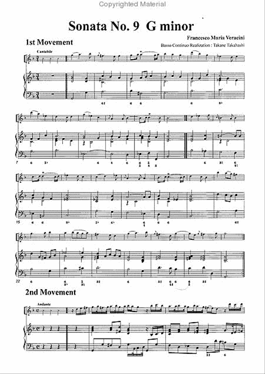 Sonata No. 9 in G minor Alto Recorder scores gallery preview page 3