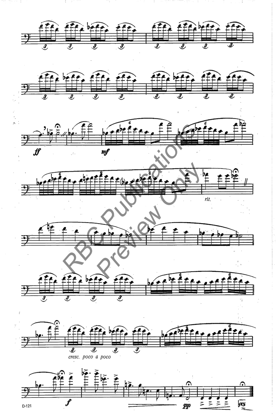 Etude For Unaccompanied Trombone Concert Band scores gallery preview page 4