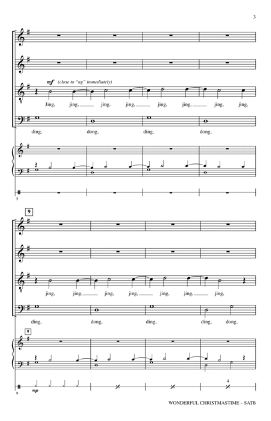 Wonderful Christmastime (arr. Ed Lojeski) 4-Part scores gallery preview page 2