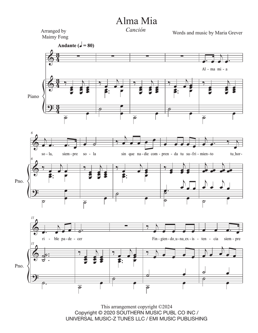 Alma Mia Voice scores gallery preview page 1