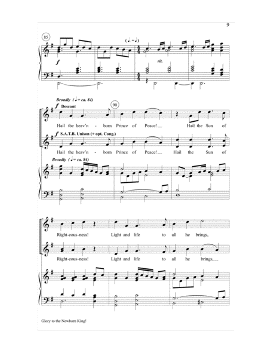 Glory to the Newborn King! 4-Part scores gallery preview page 9