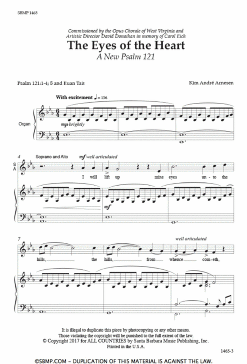 The Eyes of the Heart - SATB Octavo image number null