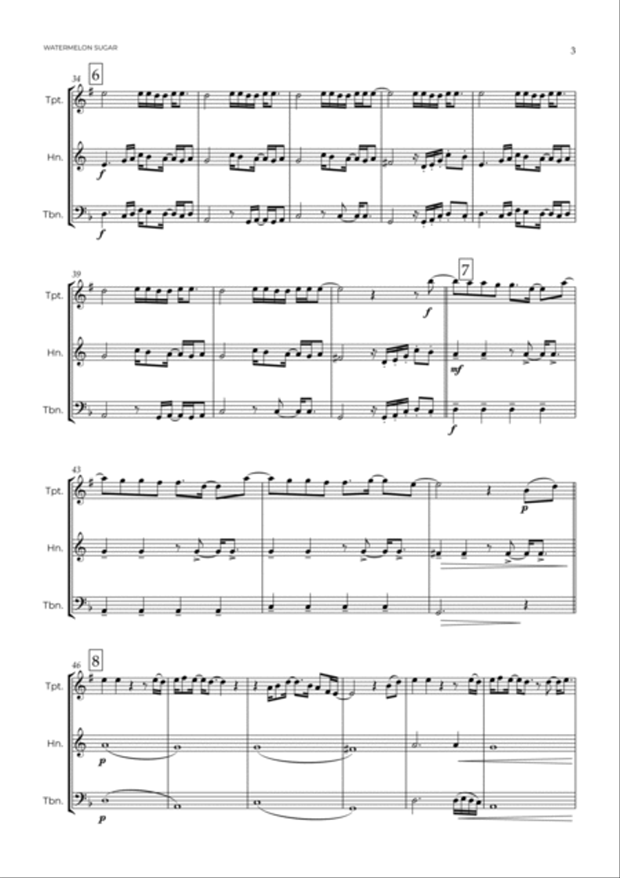 Watermelon Sugar Brass Ensemble scores gallery preview page 4