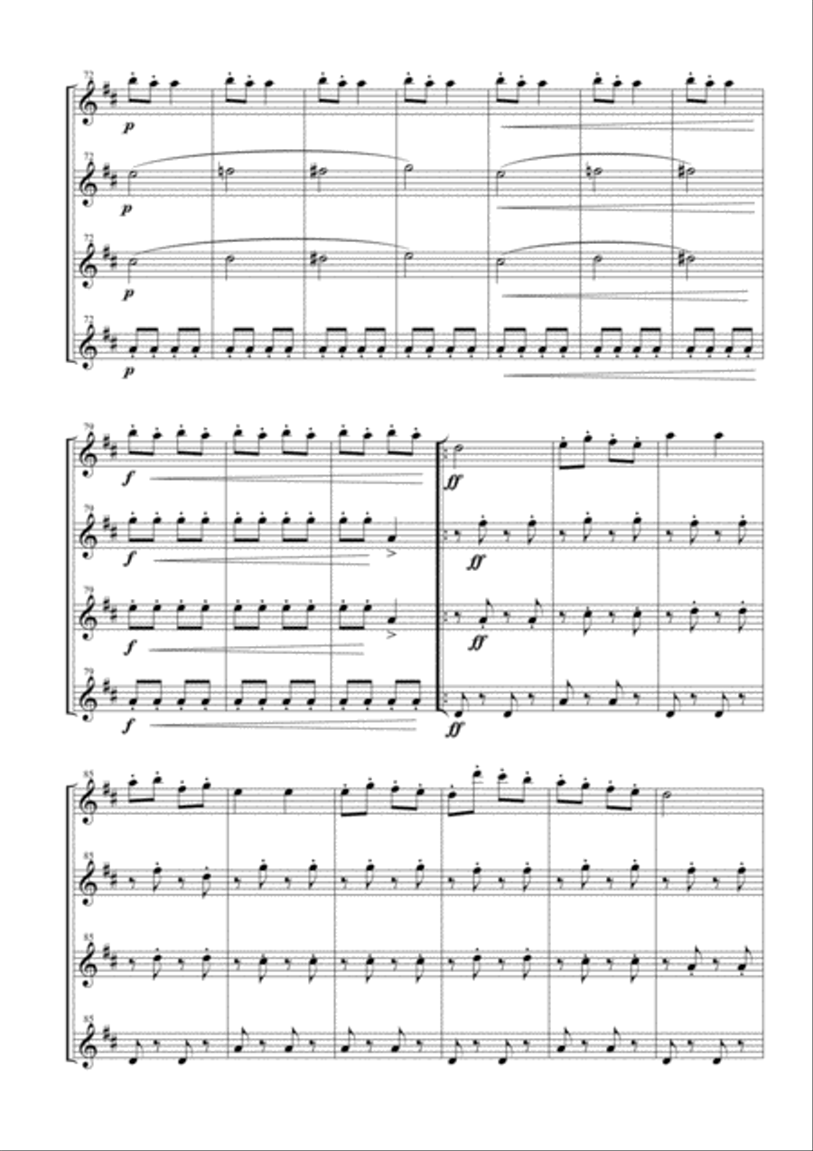 Infernal Galop (Can Can) for Flute Quartet Flute Quartet scores gallery preview page 5