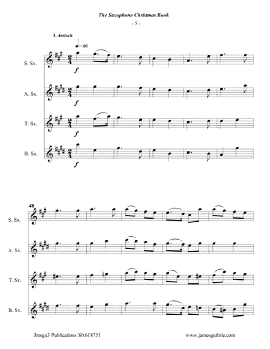 Guthrie: The Saxophone Choir Christmas Book Tenor Saxophone scores gallery preview page 5