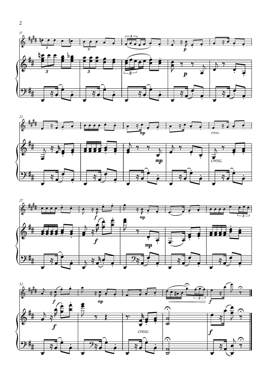 Georges Bizet - Habanera (from Carmen) for Trumpet in Bb and Piano B-Flat Trumpet scores gallery preview page 2