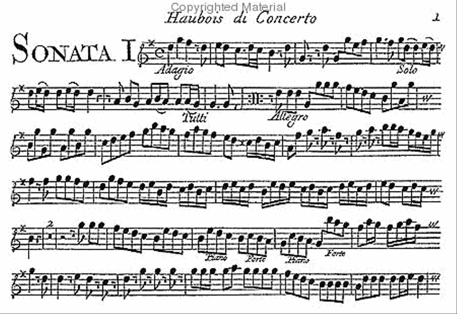 XII sonatas for concert oboe c.1712 Bassoon scores gallery preview page 2