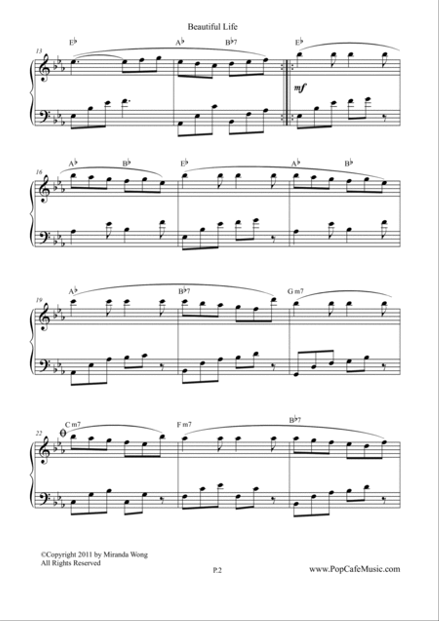 Beautiful Life - Romantic Piano Music 4-Part scores gallery preview page 2