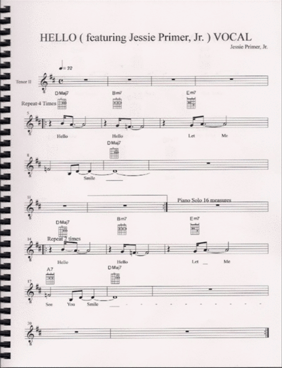 Hello Vocal ( featuring Jessie Primer, Jr. ) Piano, Vocal, Guitar scores gallery preview page 2