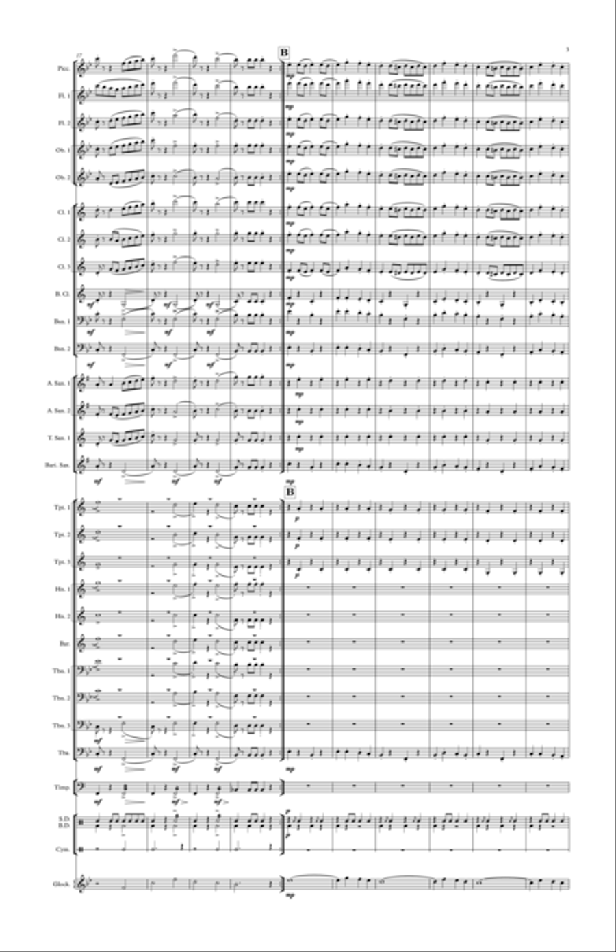 Crown Point March (for Band) 11x17 TABLOID SCORE ONLY Concert Band scores gallery preview page 3