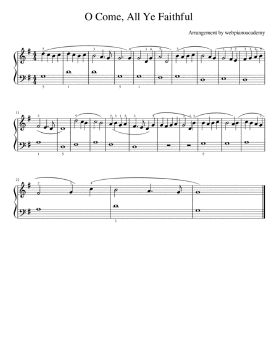 O Come, All Ye Faithful O Come, All Ye Faithful Easy Piano scores gallery preview page 1