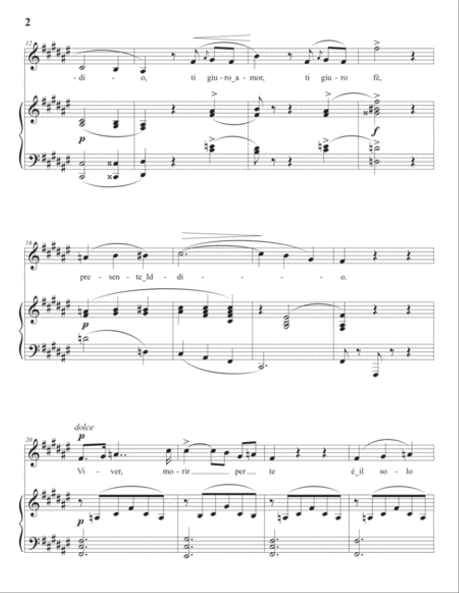 DONIZETTI: Eterno Amore e fè (transposed to F-sharp major) Voice scores gallery preview page 3