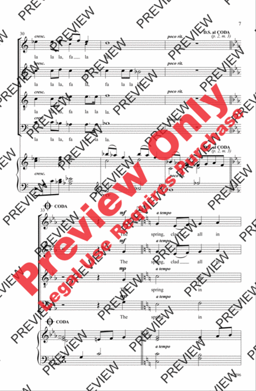 In the Pretty Springtime 4-Part scores gallery preview page 7