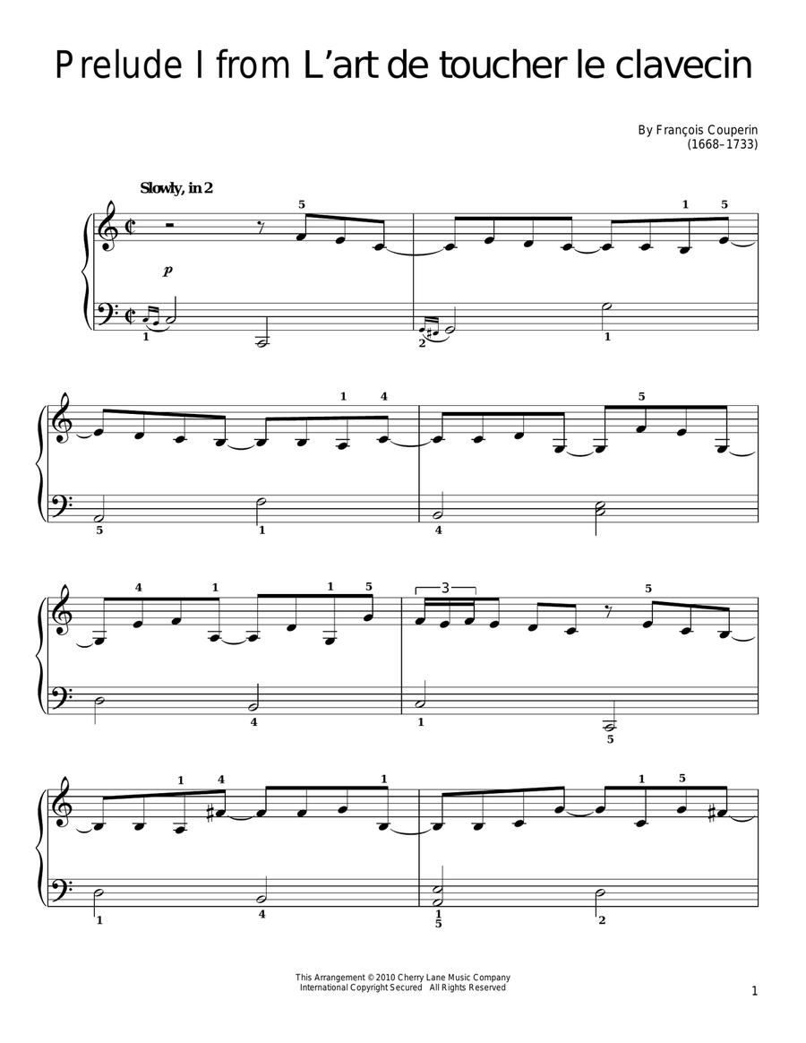 Prelude Easy Piano scores gallery preview page 1