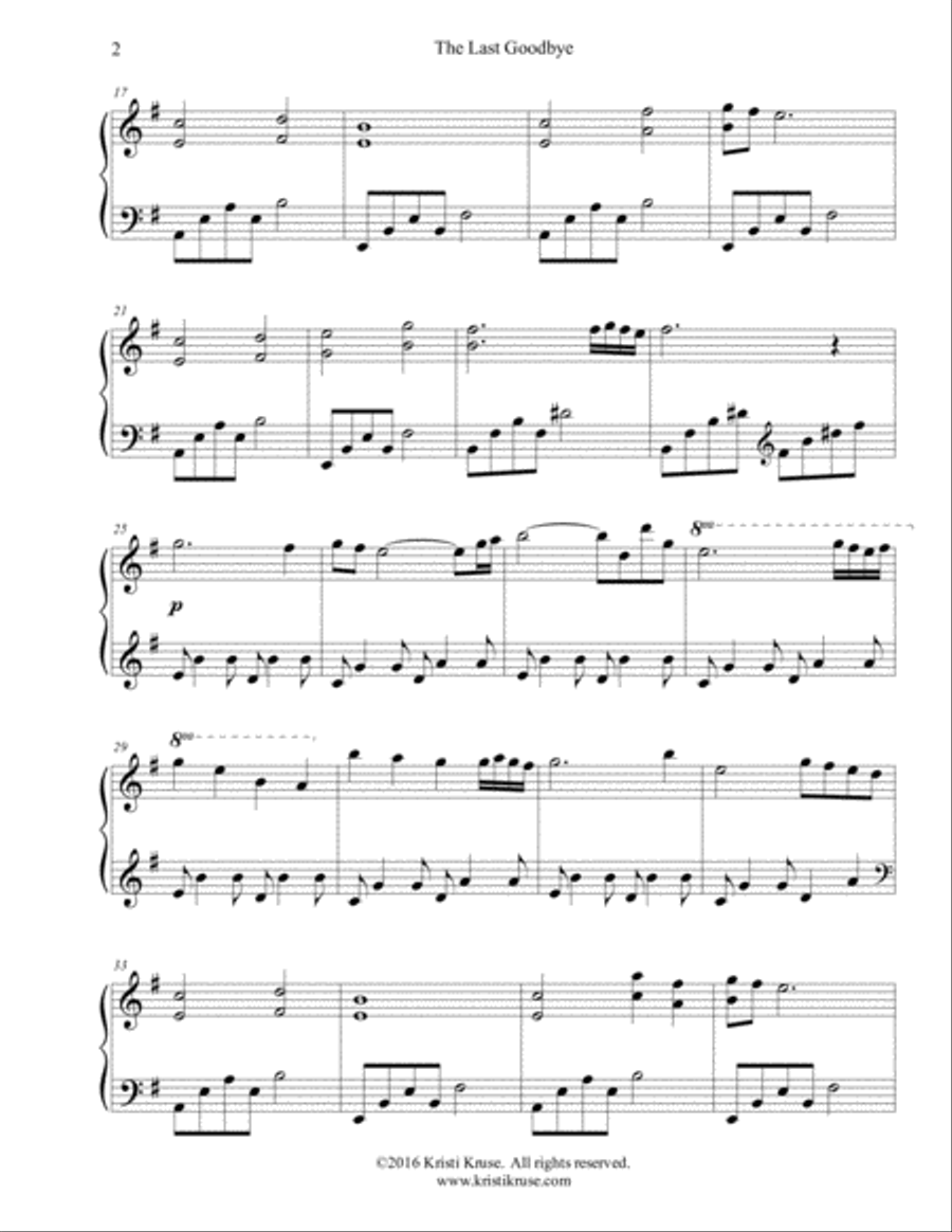 The Last Goodbye Piano Solo scores gallery preview page 3