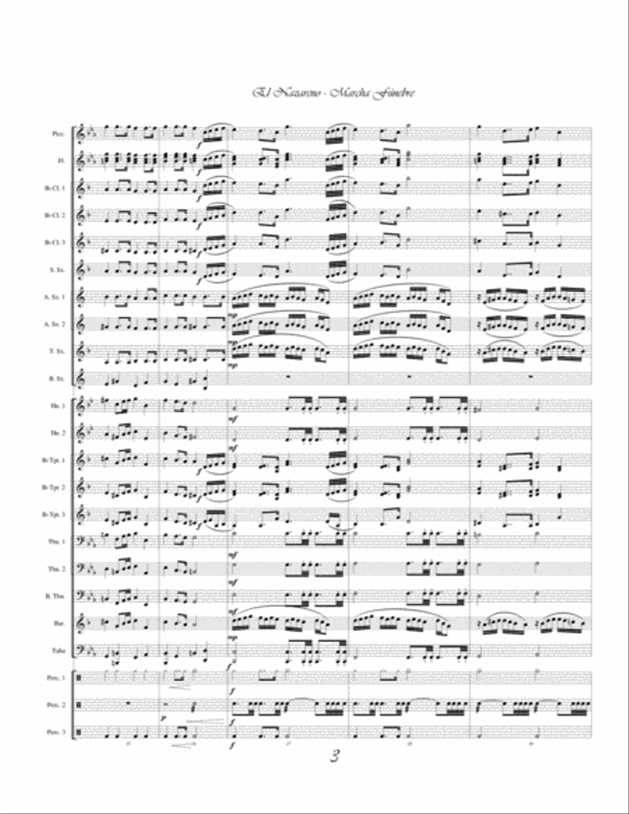 El Nazareno - Marcha Fúnebre / The Nazarene - Funeral March Concert Band scores gallery preview page 3