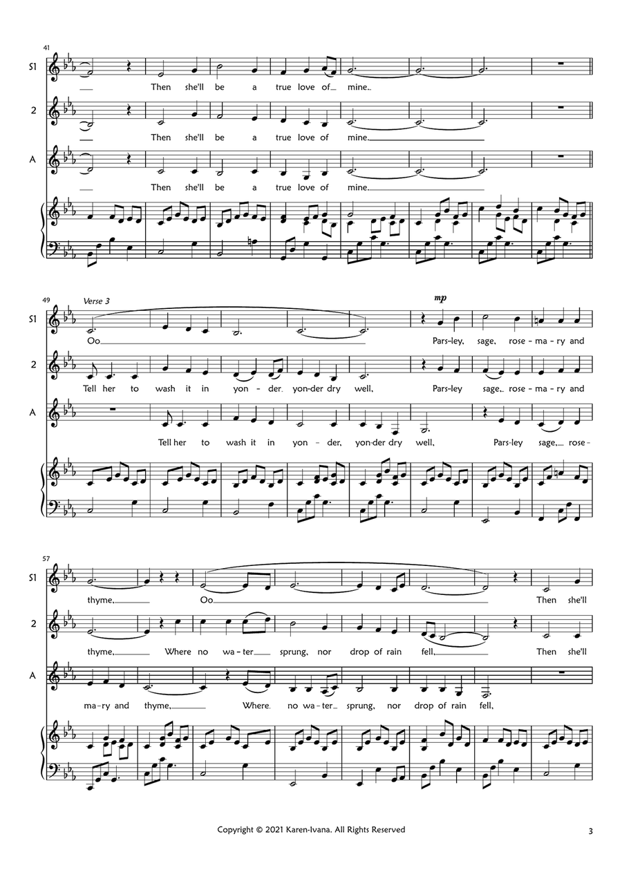 Scarborough Fair Scarborough Fair SSA scores gallery preview page 3