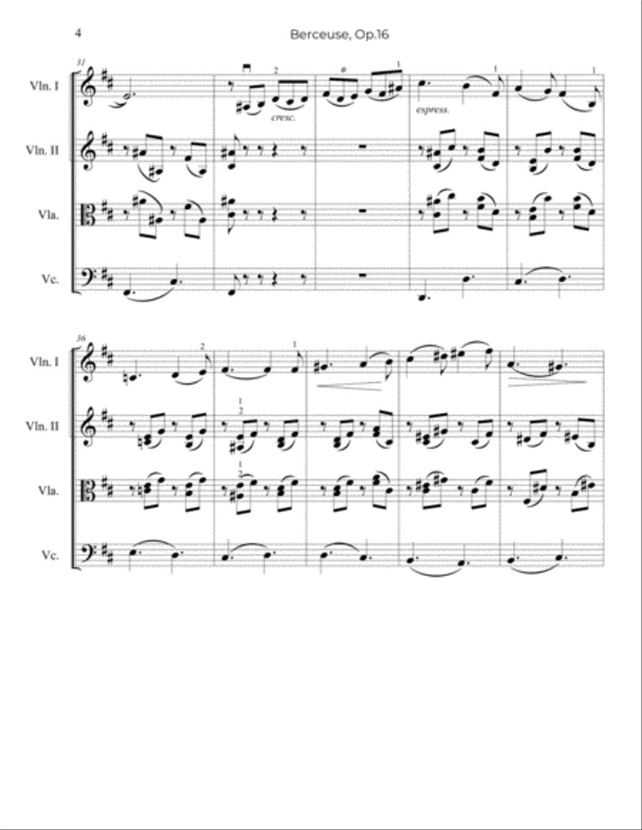Fauré: Berceuse, Op.16 - String Trio, or 2 Violins and Cello String Trio scores gallery preview page 5