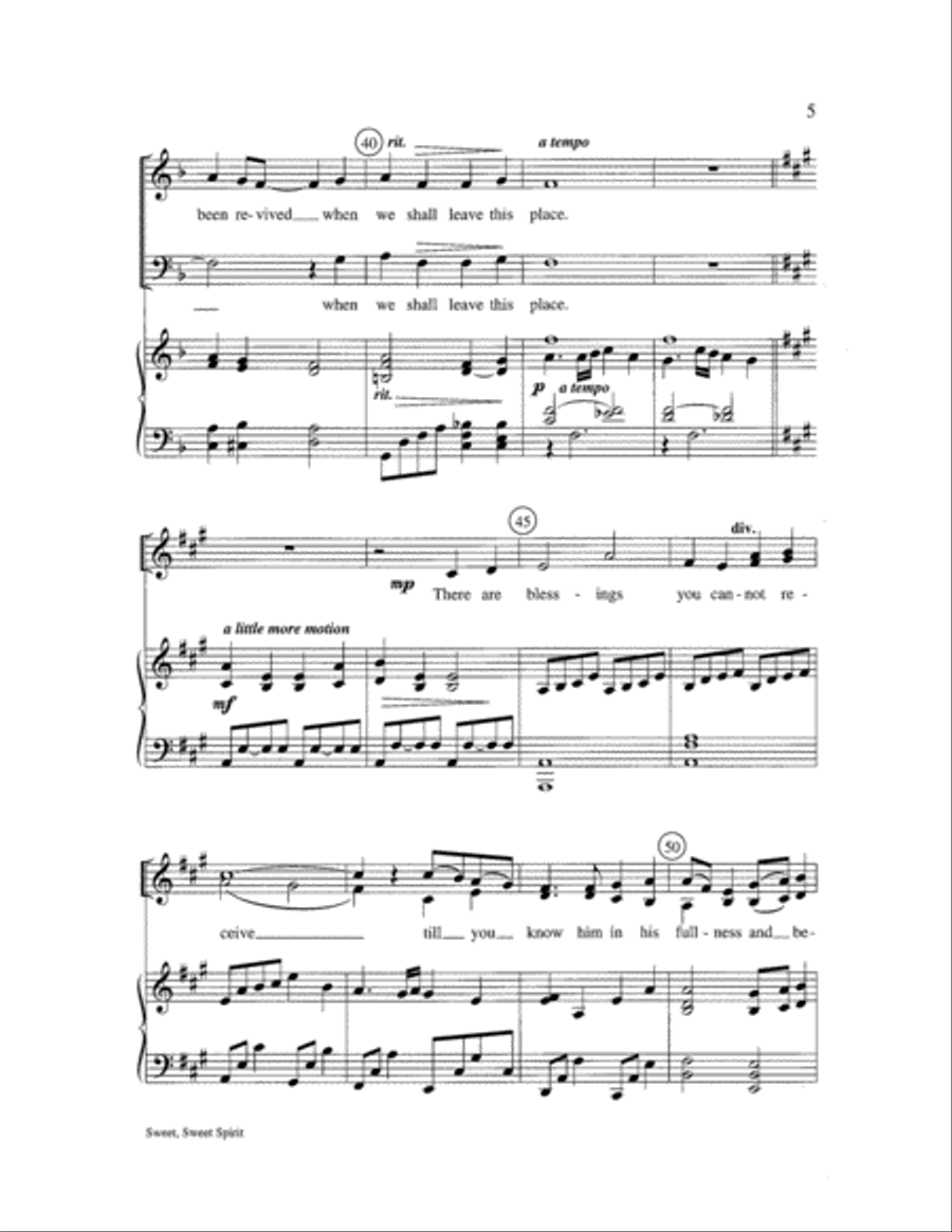 Sweet, Sweet Spirit 4-Part scores gallery preview page 5