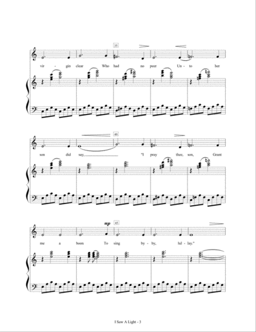 I Saw a Light (A Christmas Carol), Op. 31, For Alto Voice and Piano : by James V. Signorile Alto Voice scores gallery preview page 4