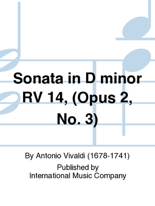 Book cover for Sonata In D Minor Rv 14, (Opus 2, No. 3)