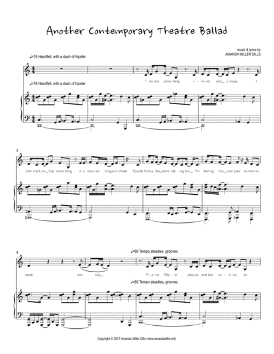 Another Contemporary Musical Theatre Ballad - (Comedy Cabaret Solo) Voice scores gallery preview page 1