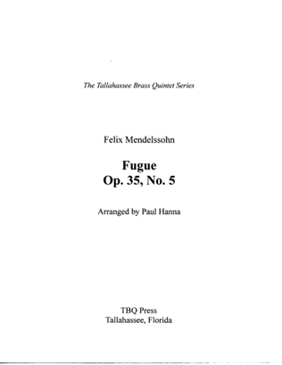 Book cover for Fugue, Op. 35, No. 5