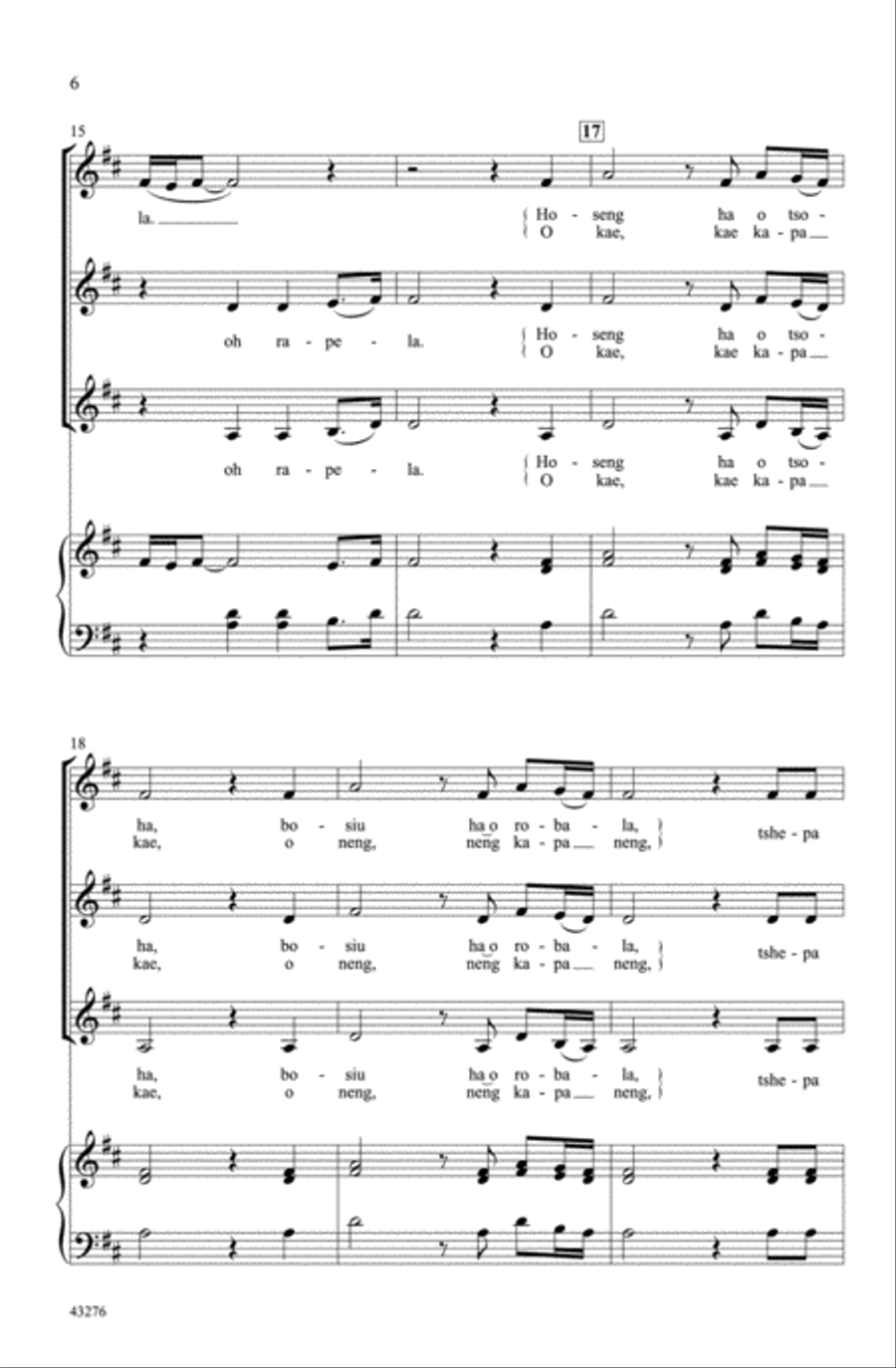Tshepa Thapelo A Cappella scores gallery preview page 5