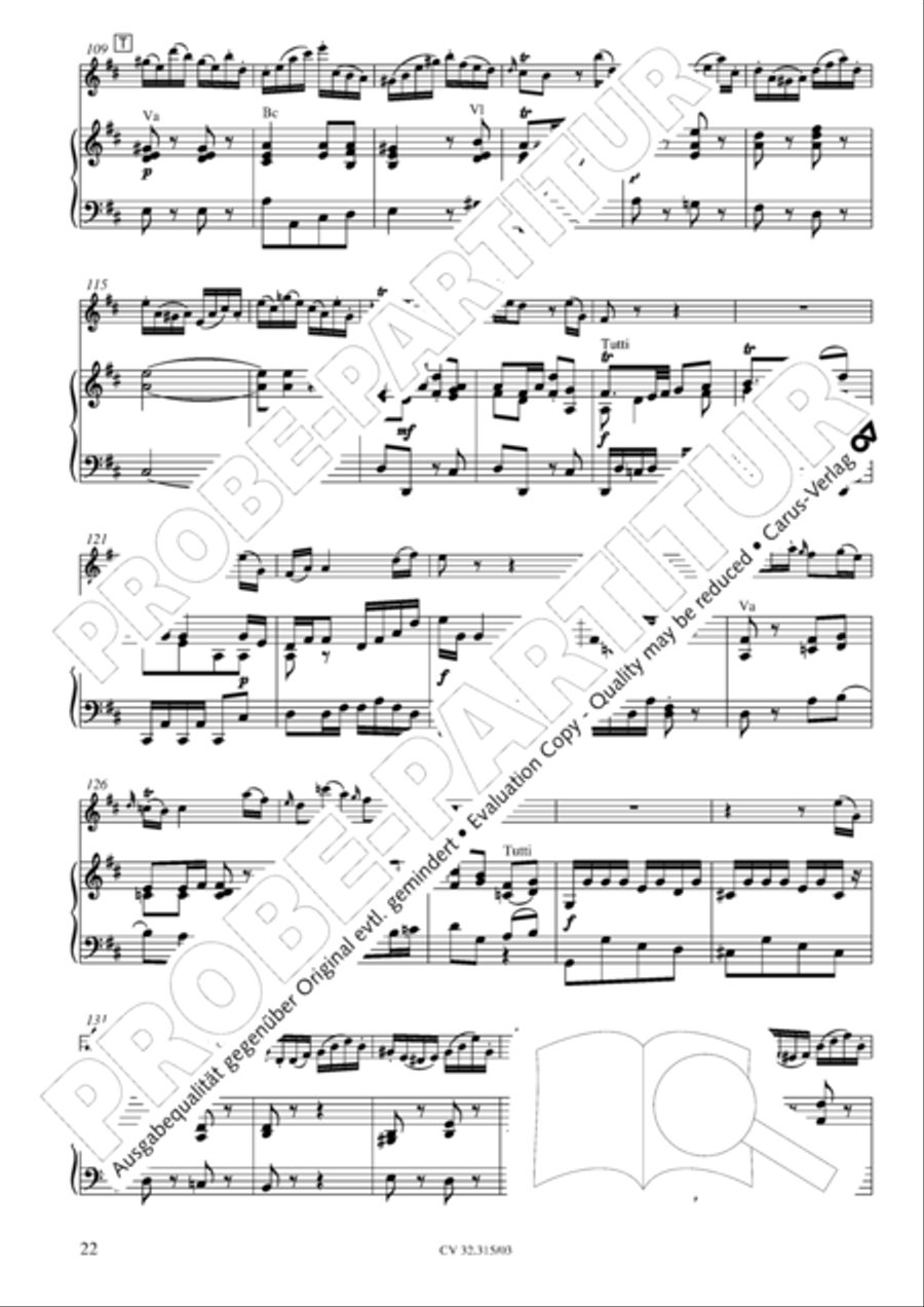 Flute concerto in D major (Flotenkonzert in D) Flute scores gallery preview page 23