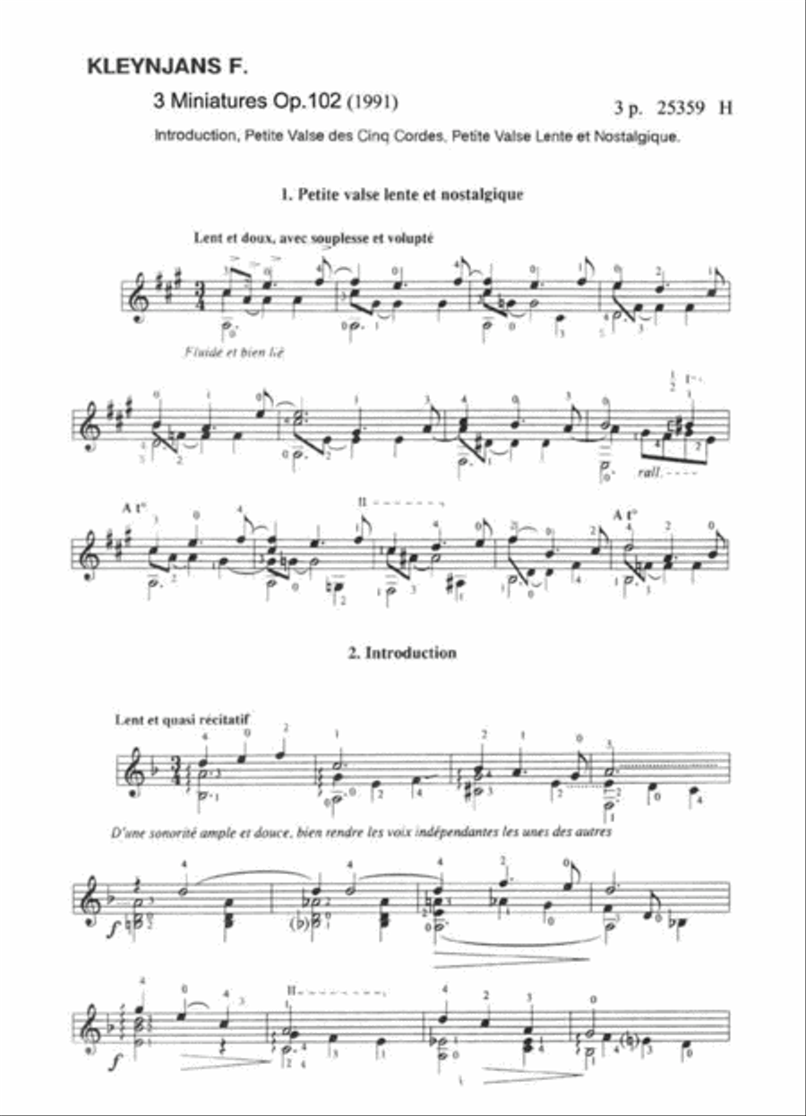 Miniatures (3) Acoustic Guitar scores gallery preview page 2