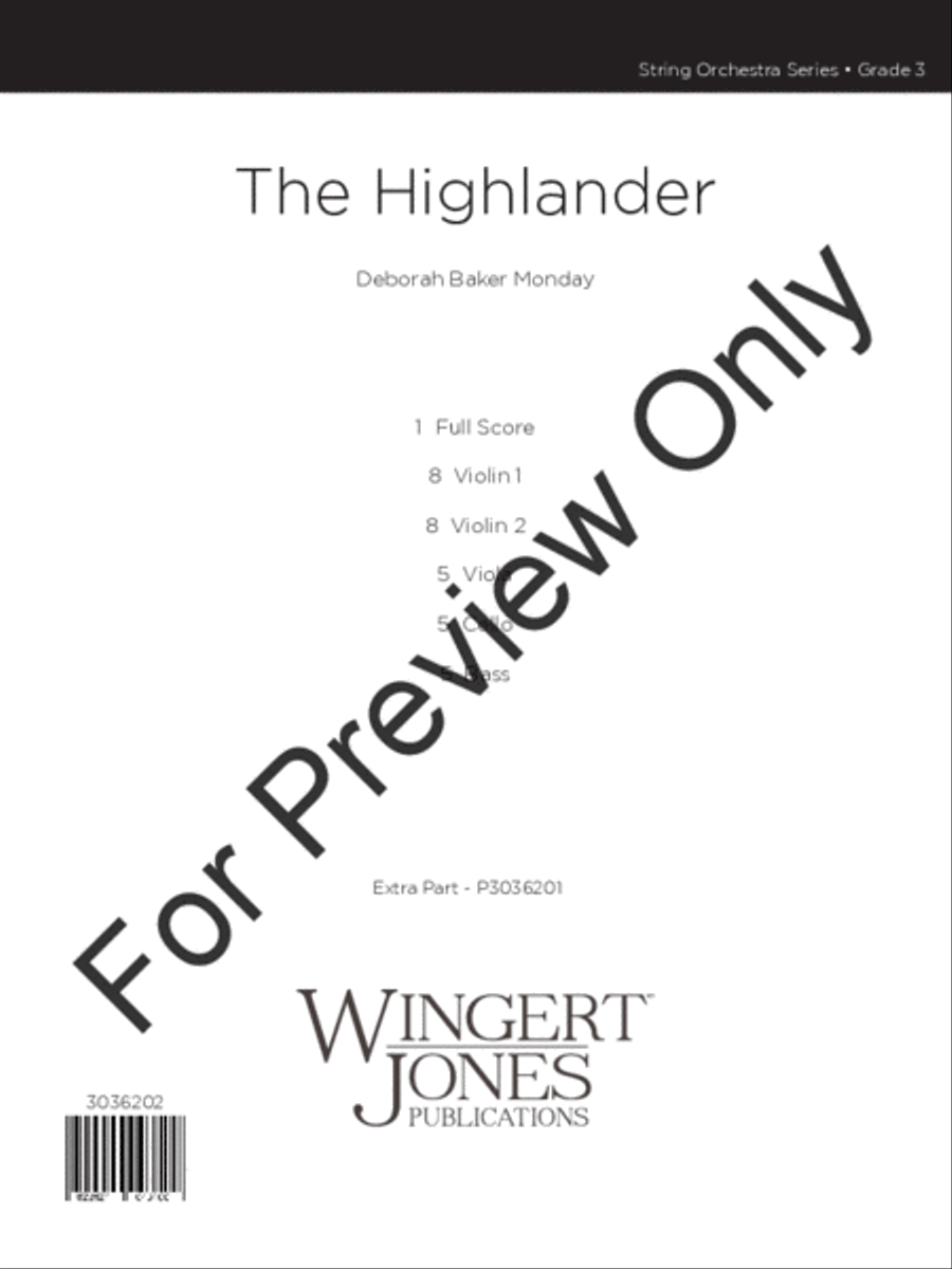 The Highlander (Score) by Deborah Baker Monday String Orchestra - Sheet Music page 2