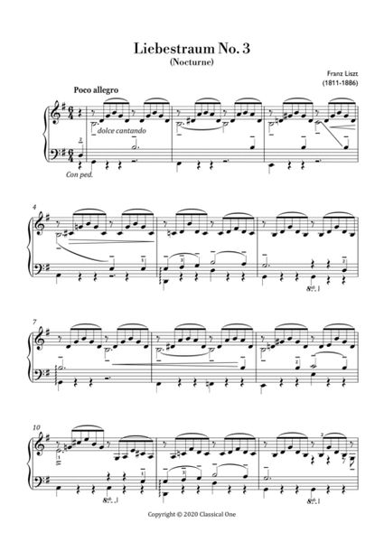 Liszt - Liebestraum No.3(Easy piano version) image number null