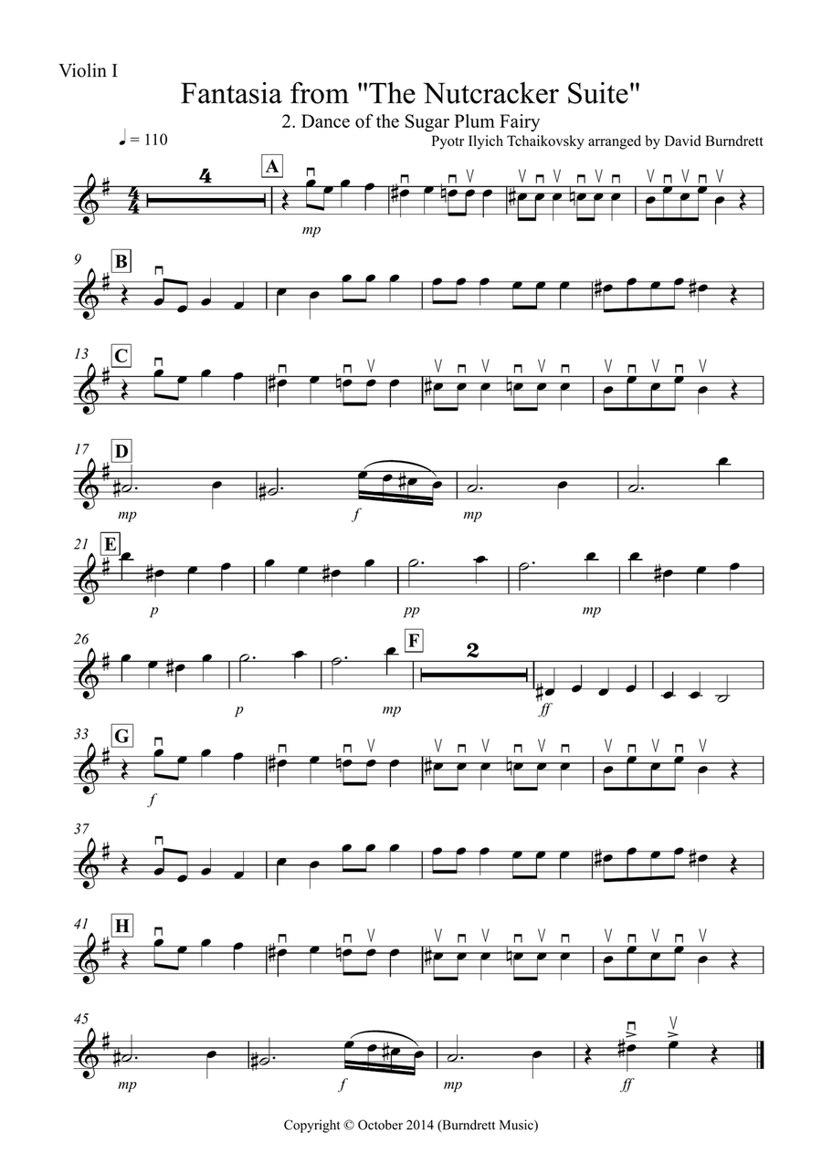 Dance of the Sugar Plum Fairy (fantasia from Nutcracker) for String Orchestra String Orchestra scores gallery preview page 6