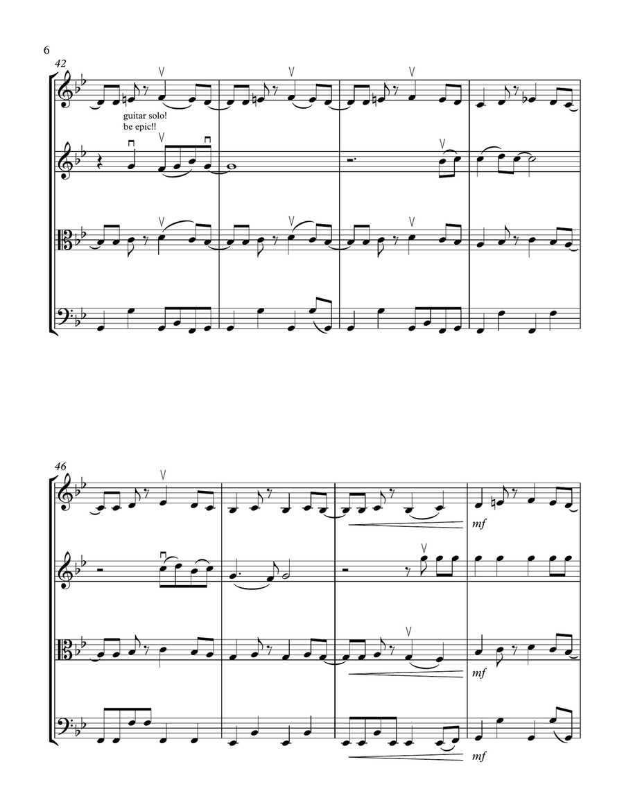 You Make Lovin' Fun String Quartet scores gallery preview page 6