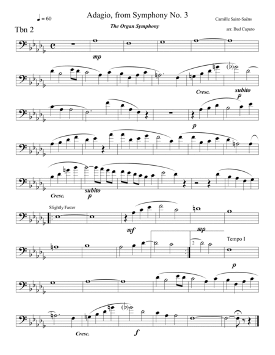 Low Brass-Adagio-Saint Sans- All Parts Brass Ensemble scores gallery preview page 2