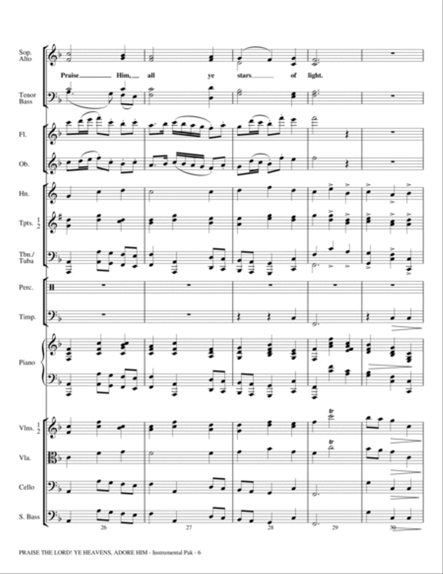 Praise The Lord! Ye Heavens, Adore Him - Full Score Choir scores gallery preview page 6