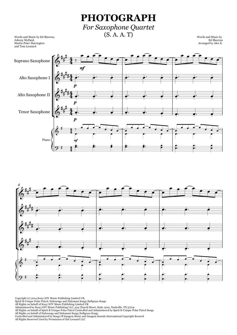 Photograph Photograph Tenor Saxophone scores gallery preview page 1